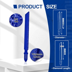 Lama per seghetto alternativo con attacco a T da 100 mm, rivestita in diamante brasato, per marmo, granito, <span class=keywords><strong>piastrelle</strong></span>, ceramica - Accessorio per utensili elettrici - Product Image 4