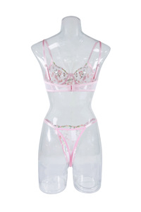 Conjunto de Lencería Sexy de Encaje Transparente con Bordado Floral, Estilo Otoñal, Producto en Oferta - Product Image 6