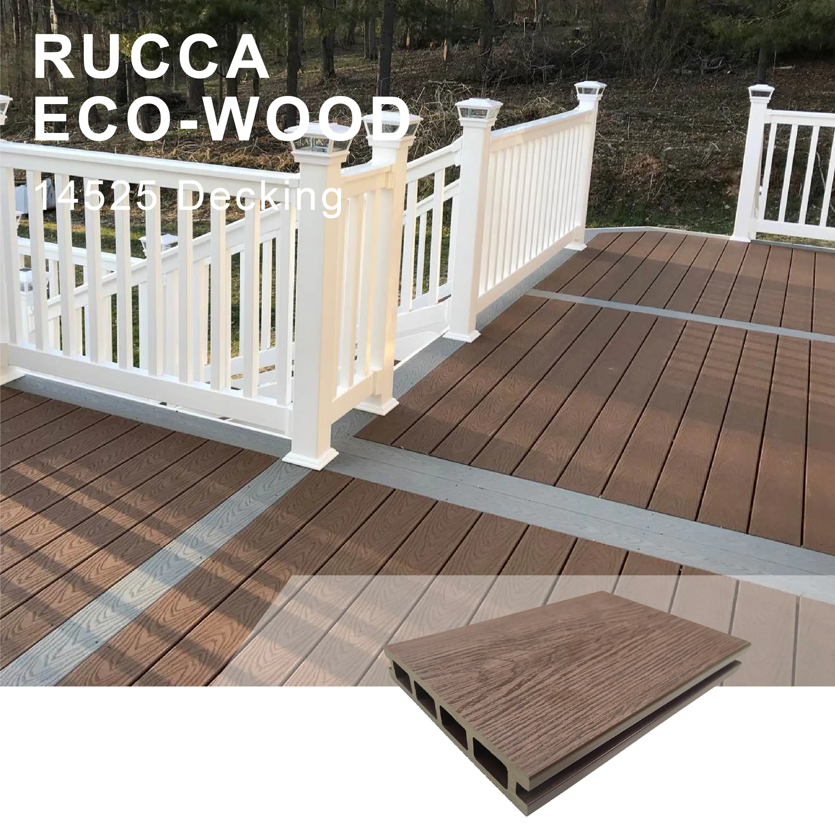 RUCCA سعر مركب ثلاثي الأبعاد مزخرف جيد Decking * 25 bunnings الصين البثق المشترك في الهواء الطلق الخشب البلاستيك WPC التزيين بوا