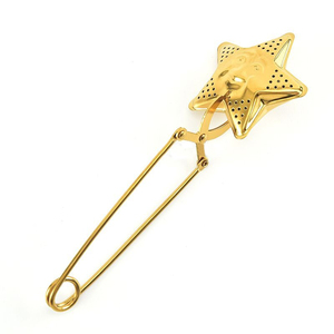 Infuseur à <span class=keywords><strong>thé</strong></span> en forme d'étoile WELAND en acier inoxydable argenté, doré, or rose, arc-en-ciel avec poignée à clip et cuillère pour <span class=keywords><strong>thé</strong></span> en feuilles - Product Image 5