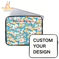 Pochette pour ordinateur portable en néoprène à imprimé floral personnalisé en usine, sacoche pour ordinateur portable avec fermeture éclair, étui de transport, housse pour ordinateur portable, étui pour tablette iPad