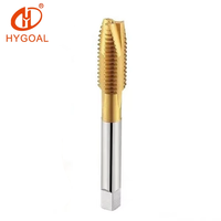 HYGOAL M36-M68 HSS-E Tap Ulir Lurus untuk Lubang Tembus, Tap Sekrup Tangan dengan Lapisan Titanium, Tap Ulir Baja Metrik untuk Pemesinan