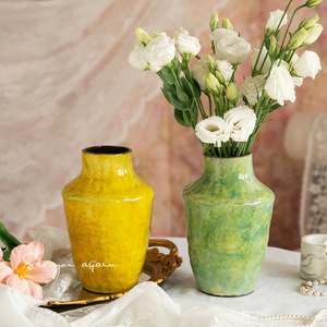 <span class=keywords><strong>Vaso</strong></span> <span class=keywords><strong>in</strong></span> Ceramica Stile Francese Vintage Medievale Pastorale Verde Creativo Dipinto a Olio per <span class=keywords><strong>Fiori</strong></span> Secchi e Freschi - Product Image 2