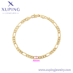 X000723870 เครื่องประดับ Xuping สร้อยข้อเท้าแบบโซ่คิวบา ยาวและสั้น แฟชั่น ชุบทอง 14K - Product Image 2