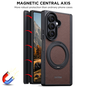 Étui avec support magnétique pour Samsung <span class=keywords><strong>Galaxy</strong></span> Z Fold 8 Ultra, en cuir PU, chargement sans fil, protection de la charnière, antichoc, housse de protection - Product Image 5
