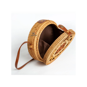 Vintage Handwoven Water Hyacinth Seagrass <b>Straw</b> Embroidery Zip Closure High-quality Ladies Women Bags Vietnam - Product Image 2