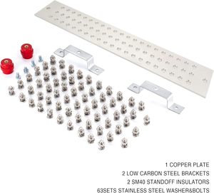 Kit de barra de puesta a tierra de cobre estañado clásico montado en la pared para electricidad <span class=keywords><strong>general</strong></span> - Product Image 2