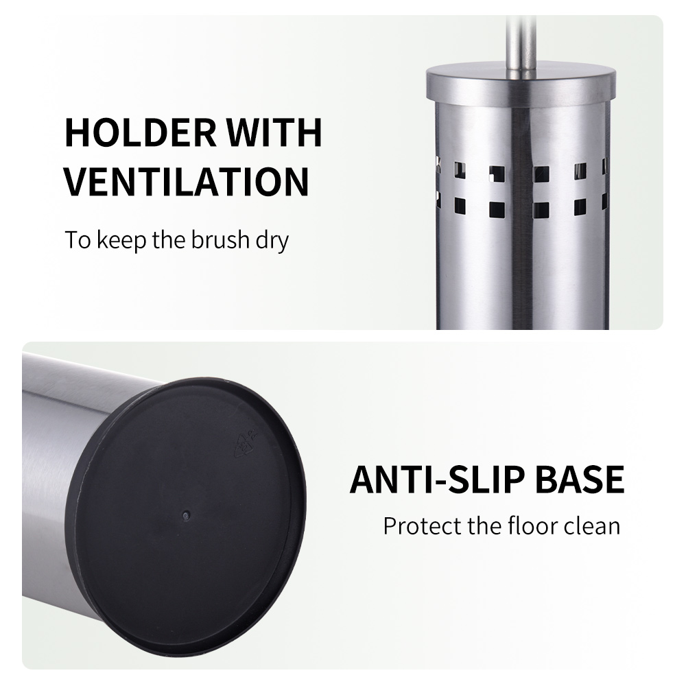 Уникальный дизайн, напольная щетка для унитаза из нержавеющей стали с большой щеткой для унитаза для ванной комнаты