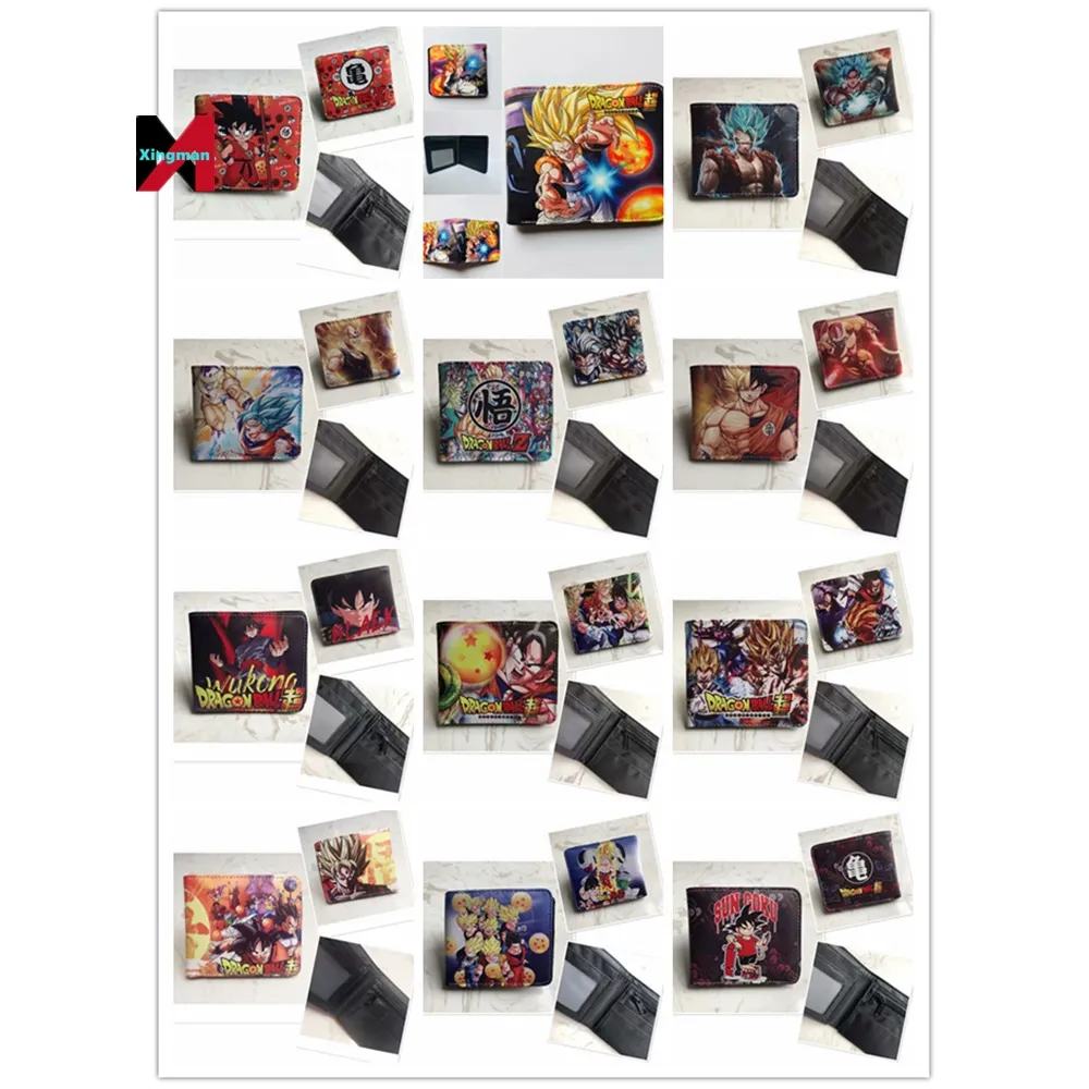 Кошелек из японского аниме с монетницей, короткий бумажник из искусственной кожи с рисунком дракона и жемчуга дракона для студентов