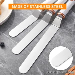 Spatule rectangulaire en acier inoxydable, outil de décoration de gâteaux, racloir, lisseur, couteau à glaçage pour crème au beurre, glaçage, pâtisserie - Product Image 5