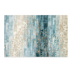 Alfombra Abstracta de Estilo Italiano, Rectangular, Imitación de Cachemira, Antideslizante, Decoración para el Hogar, Patrón Degradado Azul Beige H 092 - Product Image 1