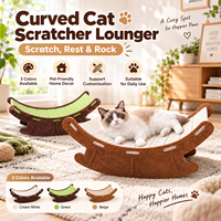 Lit grattoir incurvé pour chat en feutre, panneau à gratter confortable pour chat d'intérieur, lit de repos personnalisé, vente en gros