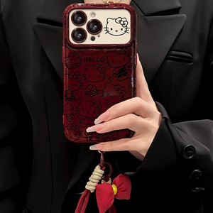 Custodia per telefono in silicone premium con cinturino a fiocco e finestra grande per fotocamera, all'ingrosso, per iPhone 17 15 Pro Max 16 14, per ragazze - Product Image 3