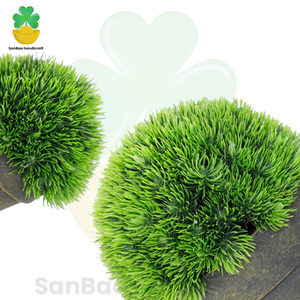 Mini Planta Artificial de Agujas de Pino en Maceta, Bola de Césped Verde Artificial, Bonsái Navideño de Material PE, Multipieza para Escritorio, Estante, Oficina - Product Image 2
