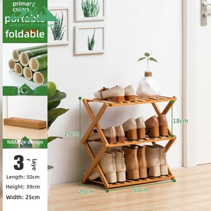 Wayon Scarpiera Moderna in Bambù Pieghevole a 1 Ripiano, Scaffale Portaoggetti per Ingresso, Camera da Letto, Organizzazione Domestica - Product Image 4