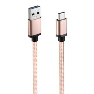 Type C Data Cable USB 3.0 AM To Type C 1m Nylon <b>Braided</b> For Mobile Phone <b>Pink</b> - Product Image 2