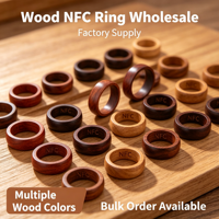 Bague intelligente NFC personnalisée en bois massif et céramique, puce NTAG216 CUID, bague RFID passive pour le contrôle d'accès et les cartes sociales