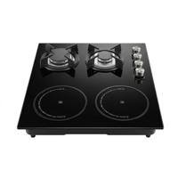 Cuisinière moderne à induction et gaz 2 feux, gaz naturel, classe A en termes d'efficacité énergétique, usage domestique, allumage électrique