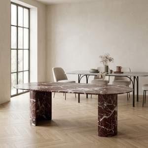 <span class=keywords><strong>Tavolo</strong></span> da Pranzo in <span class=keywords><strong>Marmo</strong></span> <span class=keywords><strong>Rosso</strong></span> Levanto Naturale Personalizzato di Lusso per Interni Eleganti di Case e Ristoranti - Product Image 5