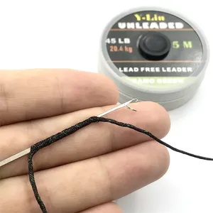 Ligne de pêche à la <span class=keywords><strong>carpe</strong></span> tressée extra-lourde sans plomb, facile à tresser, avec boucle de 5m, 45lb - Product Image 1