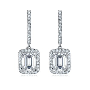 <span class=keywords><strong>Pendentif</strong></span> semi-monté en or blanc 18 carats avec <span class=keywords><strong>diamant</strong></span> taille <span class=keywords><strong>émeraude</strong></span> 7x6 mm, bijoux personnalisés - Product Image 2