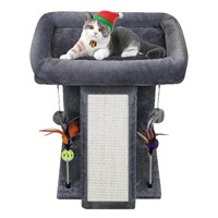 Arbre à chat tout-en-un avec lit et structure d'escalade ; Poteau à gratter en sisal en bois massif et panneaux de particules, adapté à toutes les saisons ; Chat