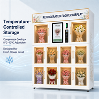 Máquina Expendedora Inteligente de Flores con 10 Puertas, Refrigerada, para Ramos Frescos, para Floristerías, Hoteles y Centros Comerciales