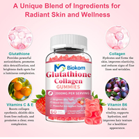 Gummies Collagène Glutathion Saveur Fraise Marque Blanche Soutient la Santé des Cheveux, de la Peau et des Ongles, Complément de Glutathion pour Femmes