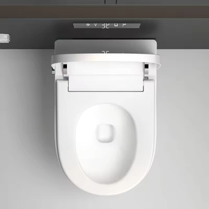 โถสุขภัณฑ์แบบแขวนผนัง รุ่นใหม่ ขนาด 58 ซม. ไร้ขอบ ผลิตจากเซรามิก พร้อมระบบ P-Trap ประหยัดพื้นที่ในห้องน้ำ พร้อมฝารองนั่งแบบปิดนุ่มนวล - Product Image 5