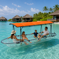 Bateau de tourisme transparent pour 12 passagers avec auvent en acier inoxydable pour projets de complexes hôteliers et de zones touristiques