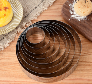 Moule à gâteau rond en acier inoxydable de qualité alimentaire pour tiramisu et mousse, hauteur 6 <span class=keywords><strong>cm</strong></span>, anneau de décoration de gâteau, coupe-gâteau - Product Image 4