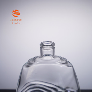 Botella de <span class=keywords><strong>Vino</strong></span> de Vidrio Plana con Relieve de Ondas Bajas de 500ml, Botella de Vidrio para <span class=keywords><strong>Vino</strong></span> de Frutas, Botella de Vidrio para Brandy - Product Image 2
