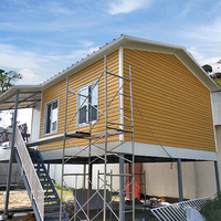 Casa Móvil en Villa, Cobertizo de Almacenamiento Plegable de Acero Impermeable para Jardín, Taller de Ensamblaje, Mini Casa Modular Prefabricada