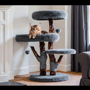 Árbol para Gatos de Madera Maciza Único y Exclusivo para Gatos Grandes y Maine Coon – Diseño de Torre Natural Resistente Pro - Product Image 6
