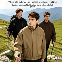 Blouson Bomber Unisexe Ample Coupe-Vent Multi-Poches Col Montant Grande Taille Style Vêtement de Travail Femme 100% Polyester Uni