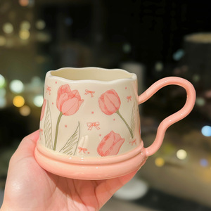 Taza <span class=keywords><strong>de</strong></span> Porcelana Fina BAMBUS, Estilo Pastoral, con Diseño <span class=keywords><strong>de</strong></span> Tulipanes, Ecológica, <span class=keywords><strong>de</strong></span> Gran Capacidad, <span class=keywords><strong>para</strong></span> Mujeres, Oficina, Hogar, <span class=keywords><strong>Desayuno</strong></span>, <span class=keywords><strong>Regalo</strong></span> - Product Image 4