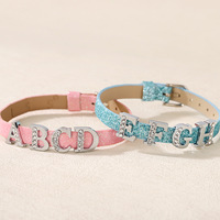 Accessoires en alliage de zinc de 8 mm, nouveau style, lettres anglaises mignonnes, pour bracelets, porte-clés et colliers d'animaux, pour Noël et Halloween