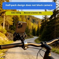 Nuofan JG-397 Fahrrad-Handyhalterung 360° Drehbar Stoßfest Wasserdicht Flexibler Lenker-Fixierungs-Montagehalter für Radfahren