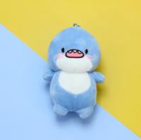 En gros, Pendentif porte-clés multifonction en peluche de coton, modèle Requin gras bleu de 4 pouces, pour le bricolage