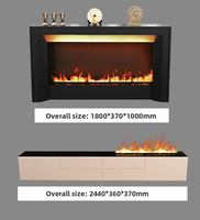 Chimenea Eléctrica Moderna con Soporte para TV y Lámpara LED con Llama, Dimensiones Personalizables