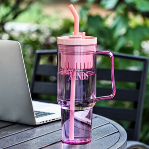 40oz Large Capacity Double Drink <b>Kettle</b> Outdoor Sports Water Bottles Strap Handle Rubber Material Straw Type for Back School - Product Image 2