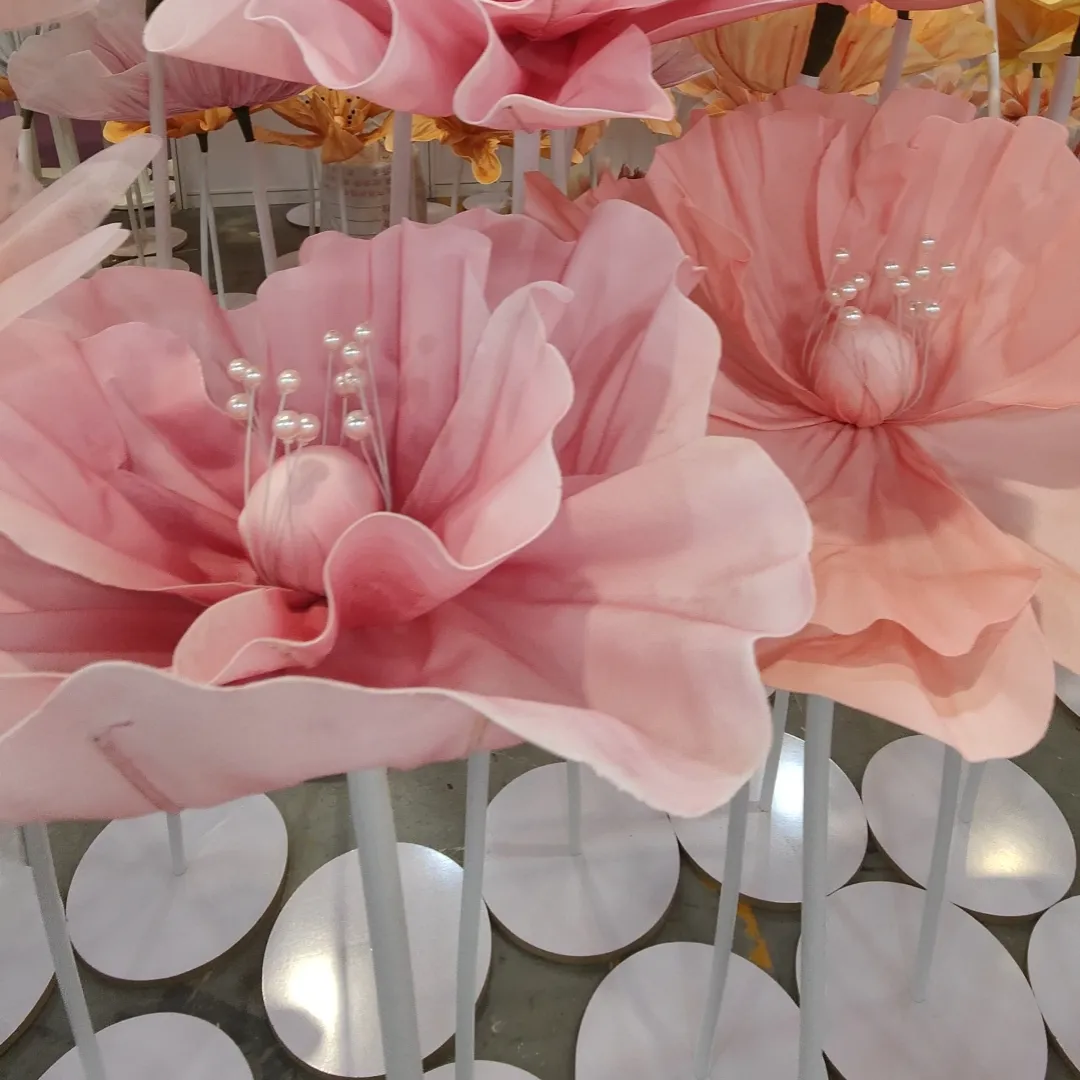 Groothandel Giant Foam Pioen Bloem Bruiloft Runner Met Stem Stand Giant Bloemen Voor Decoratie