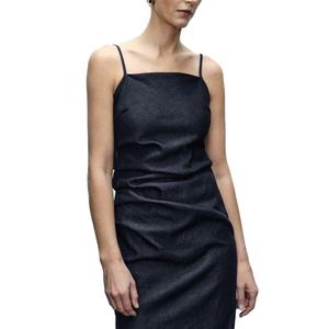 Vestido vaquero de verano personalizado al por mayor para mujer, estilo vintage, ajustado, sin mangas, plisado - Product Image 2