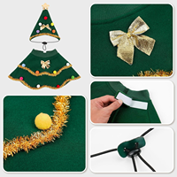 Ensemble de costumes de Noël pour animaux de compagnie, manteau confortable et portable en polyester lavable avec chapeau pour petits chiens et chats