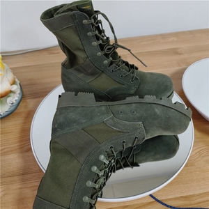 รองเท้าบูท TSB910 รุ่นแฟชั่น หนังวัวแท้ ระบายอากาศได้ดี สีเขียวเซจ พื้นรองเท้าแบบปานามา - Product Image 3