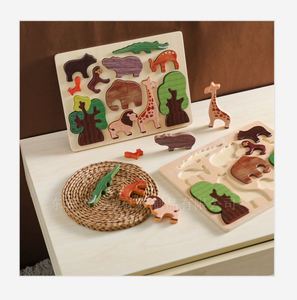 Superbe cadeau pour enfants : <span class=keywords><strong>jeu</strong></span> d'activités <span class=keywords><strong>en</strong></span> bois de qualité supérieure, puzzle sensoriel Montessori sur le thème des animaux de la <span class=keywords><strong>forêt</strong></span> - Product Image 1