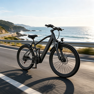 Bicicleta Eléctrica Central Mountain Totalmente Negra, Diseño de Suspensión Completa, Ruedas de 26 Pulgadas, Doble Uso para Desplazamientos Urbanos y Ciclismo al Aire Libre, Motor Central - Product Image 5