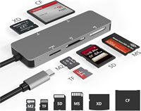 Adaptador de tarjeta de imagen OEM USB C XD Tipo C 5Gps Lector de tarjetas de memoria de cámara de alta velocidad con TF/SD/MS/M2/XD/CF