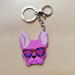 Nieuwe Funky Franse Bulldog Sleutelhanger Multicolor Cartoon Acryl Sleutelhanger Souvenirs Sleutelhanger Groothandel Creatief Kleurrijk Cadeau - Product Image 5