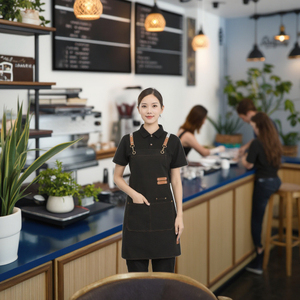 Tùy chỉnh màu sắc một cà phê eo bông Tạp dề cá nhân logo nhà bếp công cụ làm sạch cho nhà hàng cắt tóc cửa hàng nhà bếp - Product Image 3